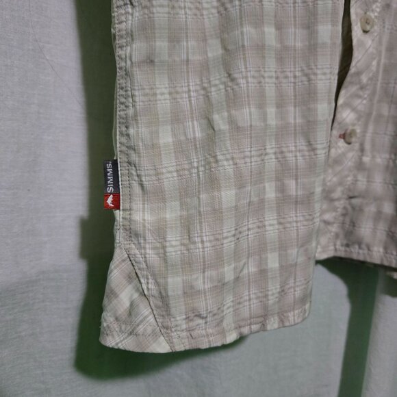 Simms shirt mens Medium plaid Short-sleeve button-front - Picture 4 of 7
